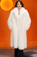 Load image into Gallery viewer, Full length natural Saga arctic fox fur coat with shawl collar
