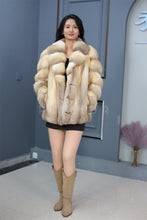 Load image into Gallery viewer, Natrual Saga kit fox fur coat &amp; jacket with shawl collar
