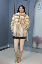 Load image into Gallery viewer, Natrual Saga kit fox fur coat &amp; jacket with shawl collar
