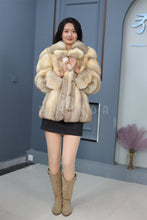 Load image into Gallery viewer, Natrual Saga kit fox fur coat &amp; jacket with shawl collar
