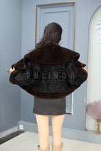 Load image into Gallery viewer, Natural karakul coat &amp; jacket with mink shawl collar
