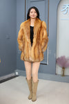 Natural Saga red fox fur coat & jacket