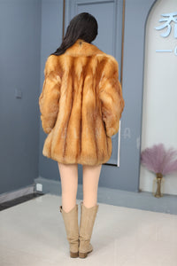 Natural Saga red fox fur coat & jacket