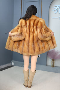 Natural Saga red fox fur coat & jacket