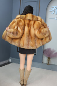 Natural Saga red fox fur coat & jacket