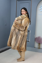 Load image into Gallery viewer, Full length coyote fur coat with shawl collar
