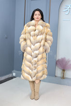 Load image into Gallery viewer, Full length kit fox fur coat with english collar
