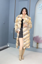 Load image into Gallery viewer, Full length kit fox fur coat with english collar
