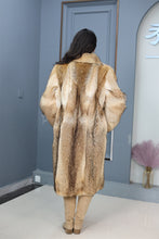 Load image into Gallery viewer, Full length coyote fur coat with shawl collar
