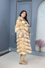 Load image into Gallery viewer, Full length kit fox fur coat with english collar
