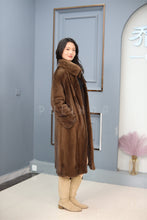 Load image into Gallery viewer, Full length Saga mink fur coat with stand collar
