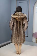 Load image into Gallery viewer, Full length natural racoon fur hooded coat
