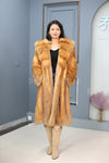 Full length Saga red fox fur hooded coat