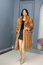 Load image into Gallery viewer, Full length Saga red fox fur coat with shawl collar
