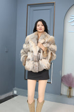 Load image into Gallery viewer, Natural lynx fur hooded coat &amp; jacket
