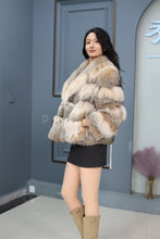 Load image into Gallery viewer, Natural lynx fur hooded coat &amp; jacket
