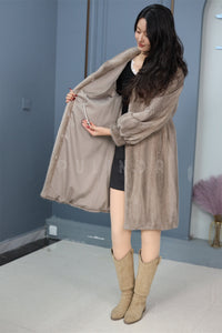 Full length Saga sliverblue mink fur coat