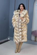 Load image into Gallery viewer, Full length kit fox fur hooded coat
