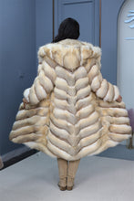 Load image into Gallery viewer, Full length kit fox fur hooded coat
