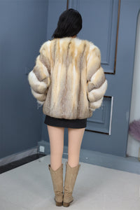 Natural kit fox fur coat & jacket