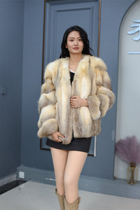 Natural kit fox fur coat & jacket