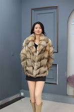 Load image into Gallery viewer, Natural Saga gray fox fur coat &amp; jacket with english collar
