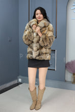 Load image into Gallery viewer, Natural Saga gray fox fur coat &amp; jacket with english collar
