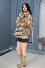 Load image into Gallery viewer, Natural Saga gray fox fur coat &amp; jacket with english collar
