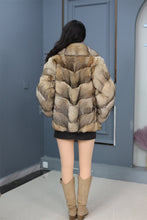 Load image into Gallery viewer, Natural Saga gray fox fur coat &amp; jacket with english collar
