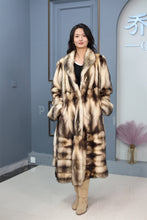 Load image into Gallery viewer, Full length fitch fur coat with shawl collar
