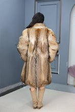 Load image into Gallery viewer, Full length coyote fur coat with shawl collar
