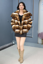 Load image into Gallery viewer, Natural rex rabbit fur coat &amp; jacket with shawl collar
