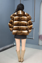 Load image into Gallery viewer, Natural rex rabbit fur coat &amp; jacket with shawl collar
