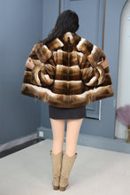 Load image into Gallery viewer, Natural rex rabbit fur coat &amp; jacket with shawl collar
