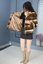 Load image into Gallery viewer, Natural rex rabbit fur coat &amp; jacket with shawl collar
