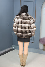 Load image into Gallery viewer, Natural chinchilla rex fur coat &amp; jacket with shawl collar
