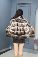 Load image into Gallery viewer, Natural chinchilla rex fur coat &amp; jacket with shawl collar
