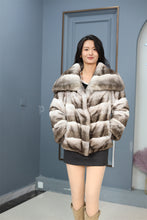 Load image into Gallery viewer, Natural chinchilla rex fur coat &amp; jacket with shawl collar
