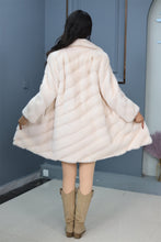 Load image into Gallery viewer, Mid-length genuine Saga mink fur coat
