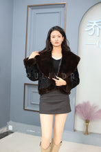 Load image into Gallery viewer, Natural karakul coat &amp; jacket with mink shawl collar
