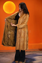 Load image into Gallery viewer, Full length natural golden marten coat with shawl collar
