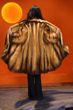 Load image into Gallery viewer, Mid-length natural golden marten coat with shawl collar
