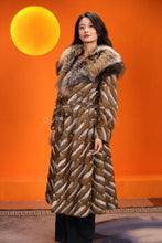 Load image into Gallery viewer, Full length gray squirrel fur coat with shawl collar
