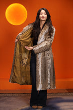 Load image into Gallery viewer, Full length women&#39;s natural lynx fur coat with shawl collar
