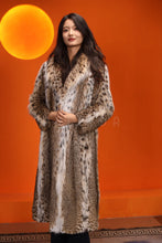 Load image into Gallery viewer, Full length women&#39;s natural lynx fur coat with shawl collar
