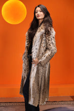 Load image into Gallery viewer, Full length women&#39;s natural lynx fur coat with shawl collar
