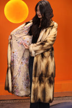 Load image into Gallery viewer, Full length natural fitch fur coat with shawl collar
