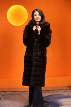 Load image into Gallery viewer, Full length natural Saga sable fur hooded coat
