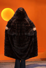 Load image into Gallery viewer, Full length natural Saga sable fur hooded coat
