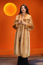 Load image into Gallery viewer, Full length natural bobcat fur coat with shawl collar
